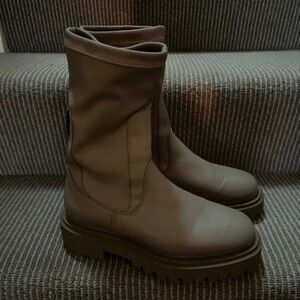 H&M Taupe Combat & Moto Boots